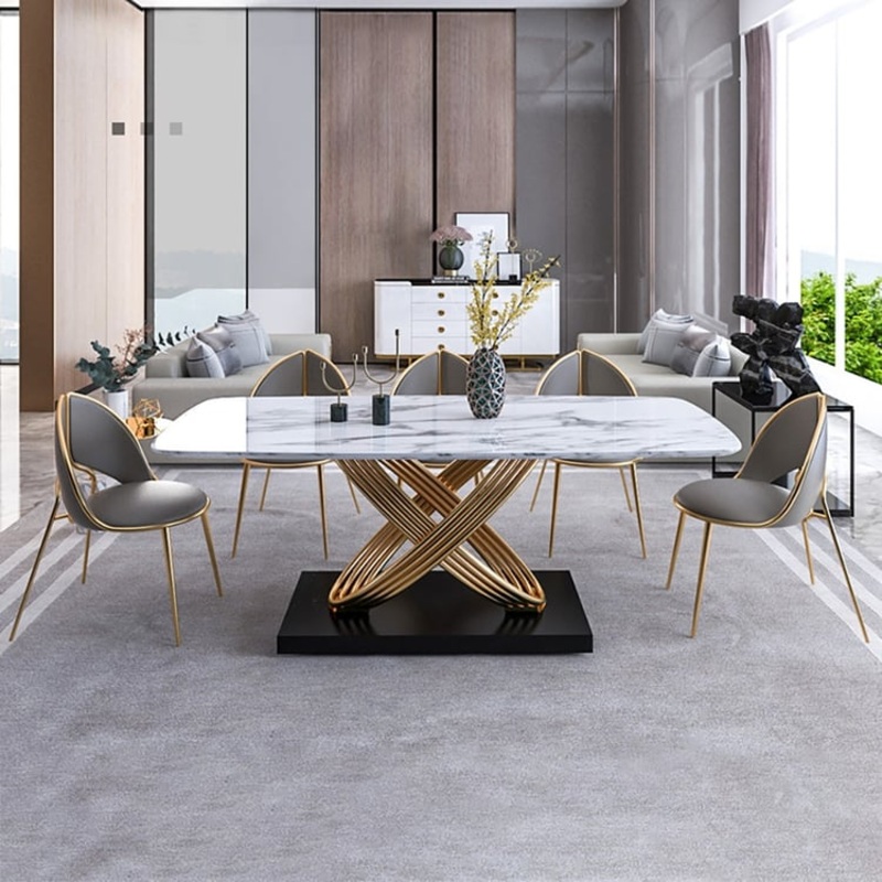 Set of 2 Modern Dining Chairs with PU Leather Upholstery Gray