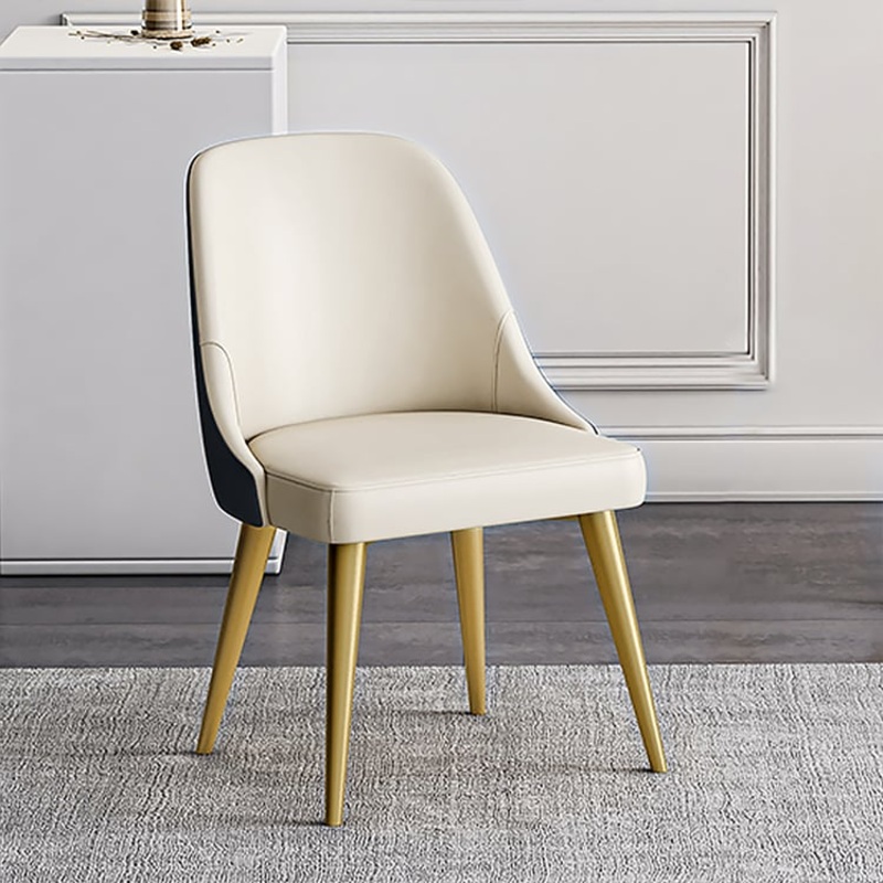 Set of 6 Modern Dining Chairs with PU Leather Upholstery Off-White