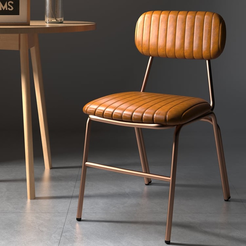 Set of 8 Modern Dining Chairs with Faux Leather Upholstery Brown
