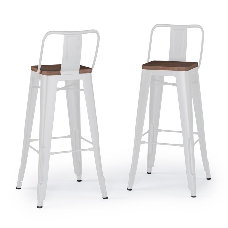 Bar Stools Rayne 30 inch Metal \/ Wood Bar Stool (Set of 2) in White