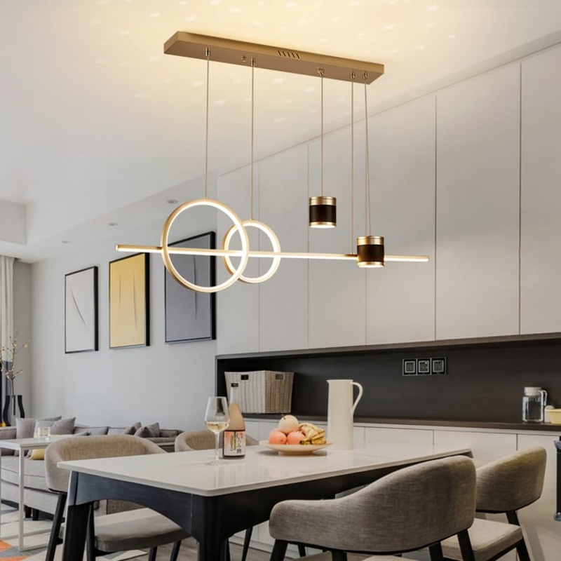 Gold Kitchen Island light Geometric Starry Hanging Light 3-Way