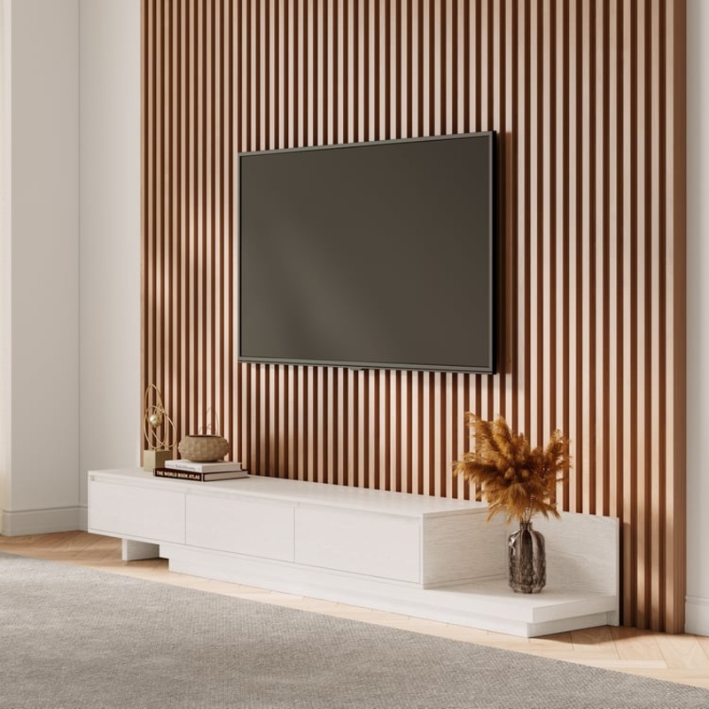 Fero Extendable TV Stand with 3 Drawers(79″-142″)