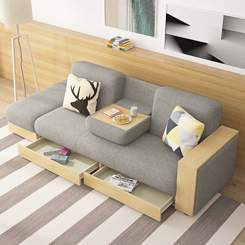 81″ Linen Sofa Bed 3-Seater