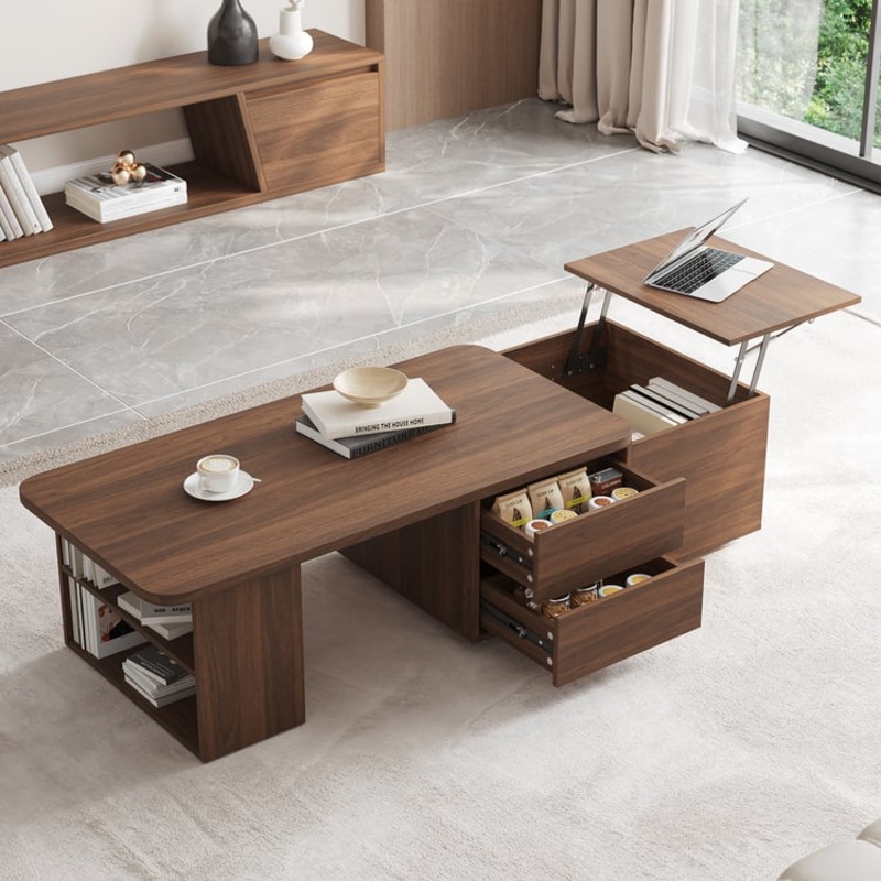 Lift-Top Coffee Table with Extendable Design & Storage(47″-63″)