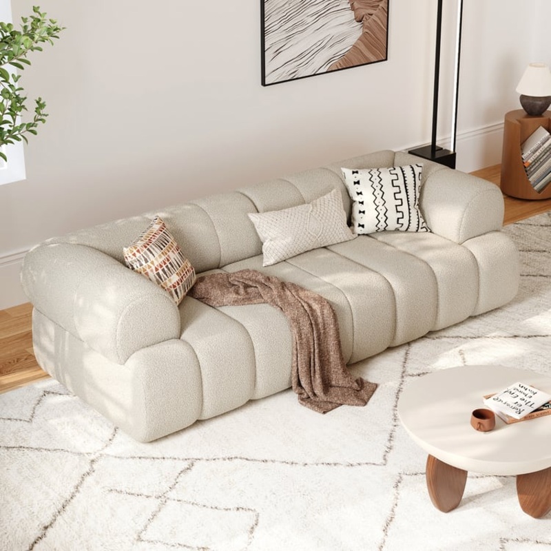 Nimbus 83″ 2-Seater Modular Channel Chenille Loveseats Sofa