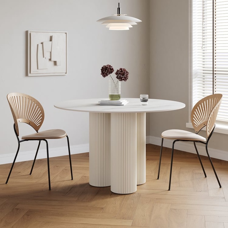 39.4″ Modern Round SinteredStone Dining Table Seats 2-4 People