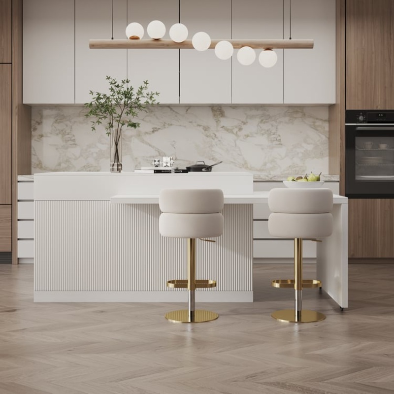 81''-106″ Modern Extendable Sintered Stone Kitchen lsland Withe with Doors and Drawers