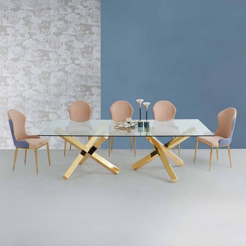 94.5″ Rectangle Tempered Glass Dining Table Seats 6-8 People