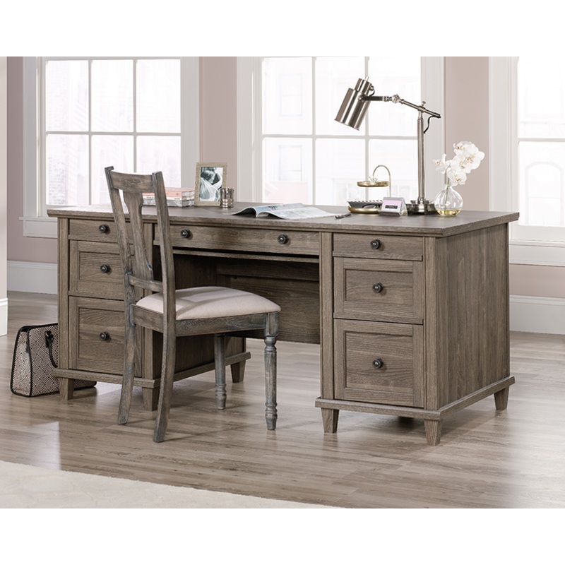 Hammond Executive Double Pedestal Desk Emery Oak (423526)  Sauder