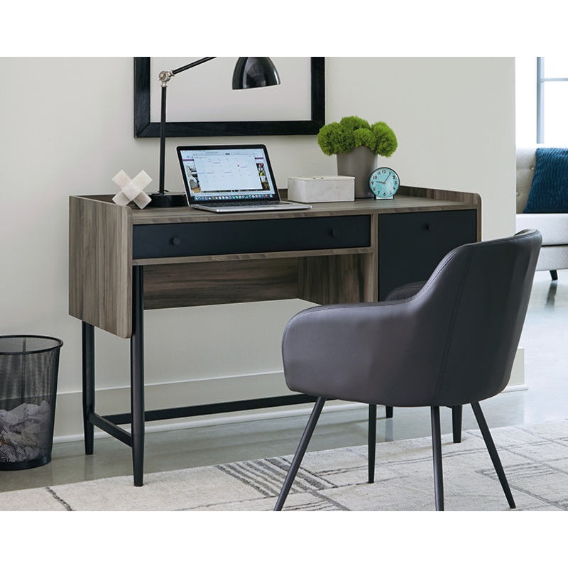 Harvey Park Modern Home Office Desk Jet Acacia (428188)  Sauder