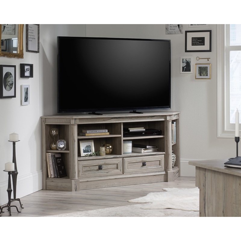 Palladia Corner Credenza TV Stand Split Oak (424815)  Sauder