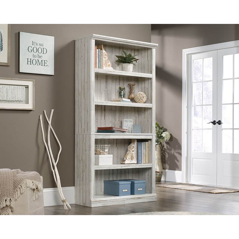 Sauder Select Adjustable 5-Shelf Bookcase White Plank (426423)  Sauder