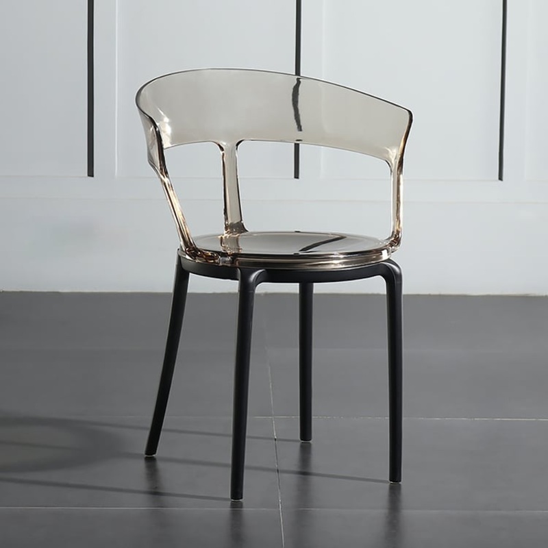 Set of 4 Modern Acrylic Dining Chairs Amber