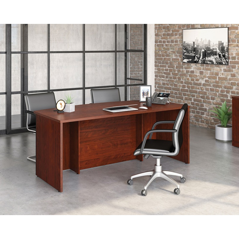 Affirm 72″ Bowfront Executive Desk Classic Cherry (426285) – Sauder