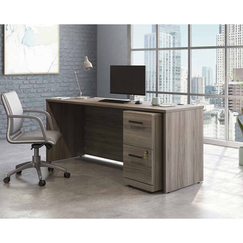 Affirm 72 Desk, 2-Drw Ped File Cabinet Hudson Elm (431500) – Sauder