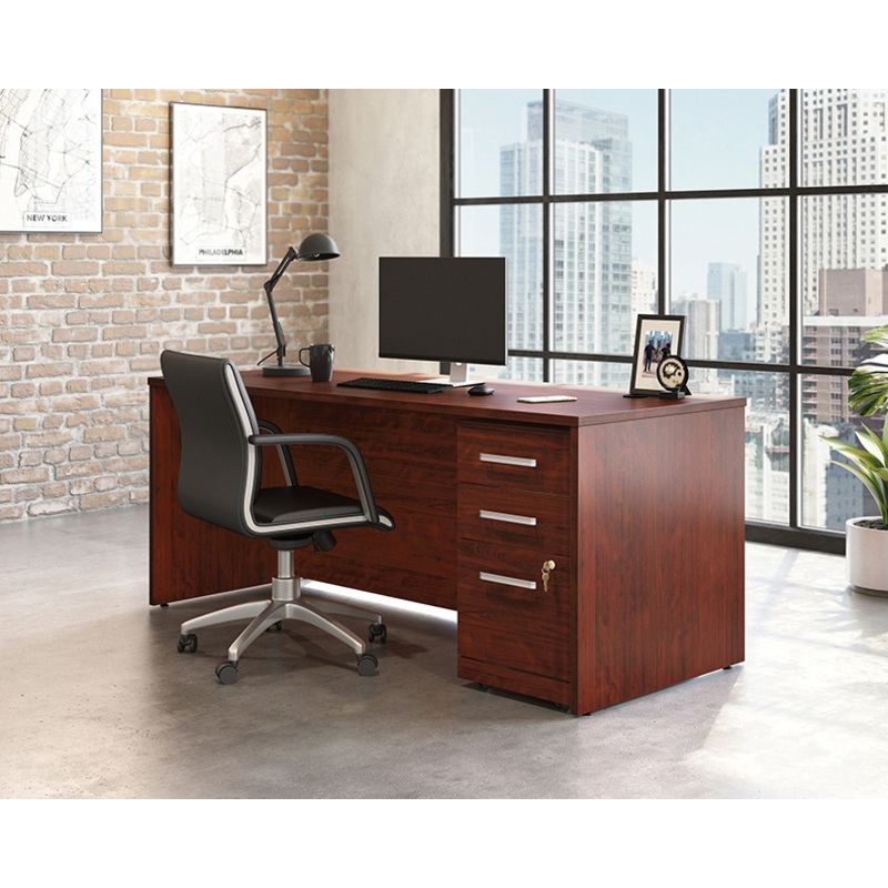 Affirm 72 Desk, 3-Drw Ped File Classic Cherry (430205) – Sauder