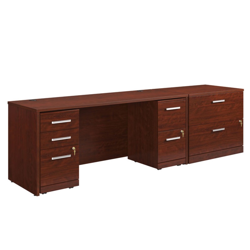 Affirm 72 Desk, Lat File, 2-Drw Ped, 3-Drw Ped Classic Cherry (430204) – Sauder