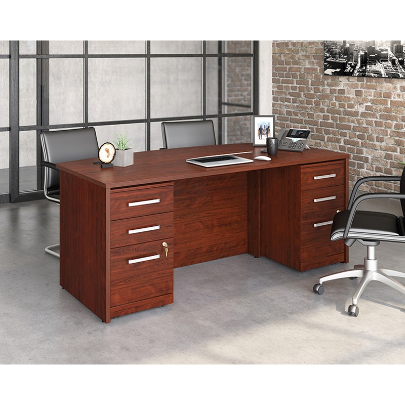 Affirm Executive Desk, 3-Drw Ped X2 Classic Cherry (430214) – Sauder
