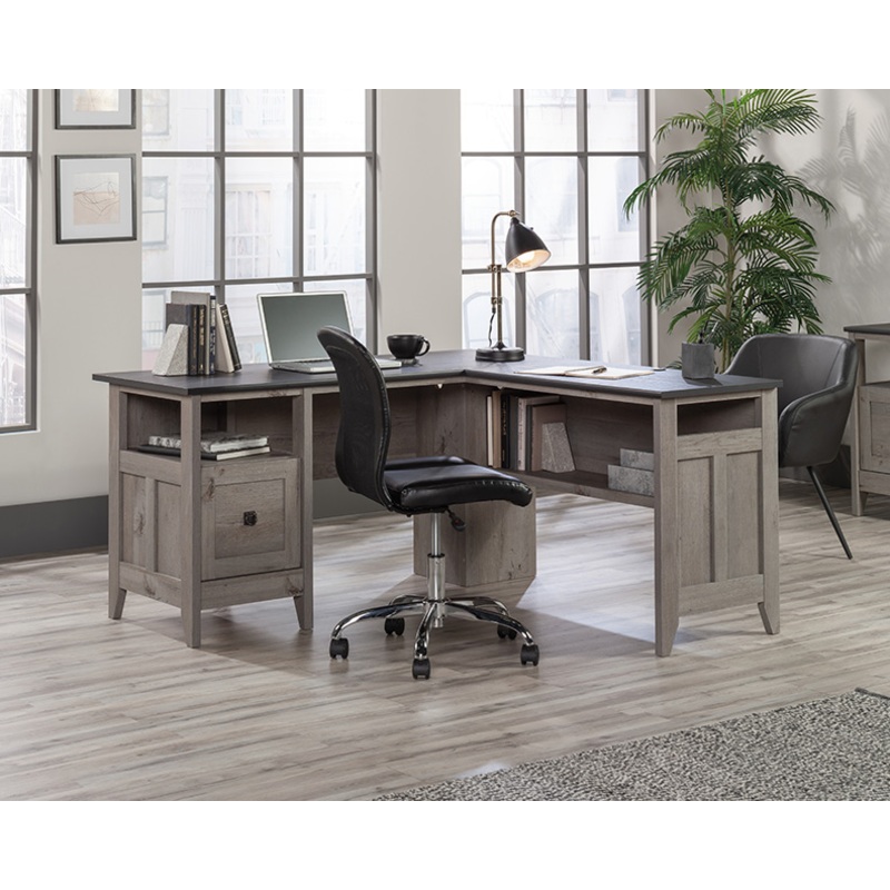 August Hill L-Shaped Home Office Desk Mystic Oak (430757)  Sauder