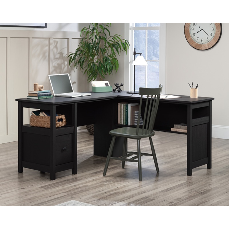 Dawson Trail L-Shaped Desk Raven Oak (427419)  Sauder