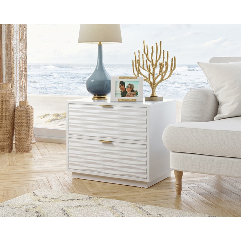 Morgan Main 2-Drawer Side Table White (428255)  Sauder