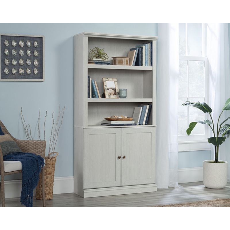 Sauder Select 5-Shelf Bookcase with Doors Glacier Oak (437334)  Sauder