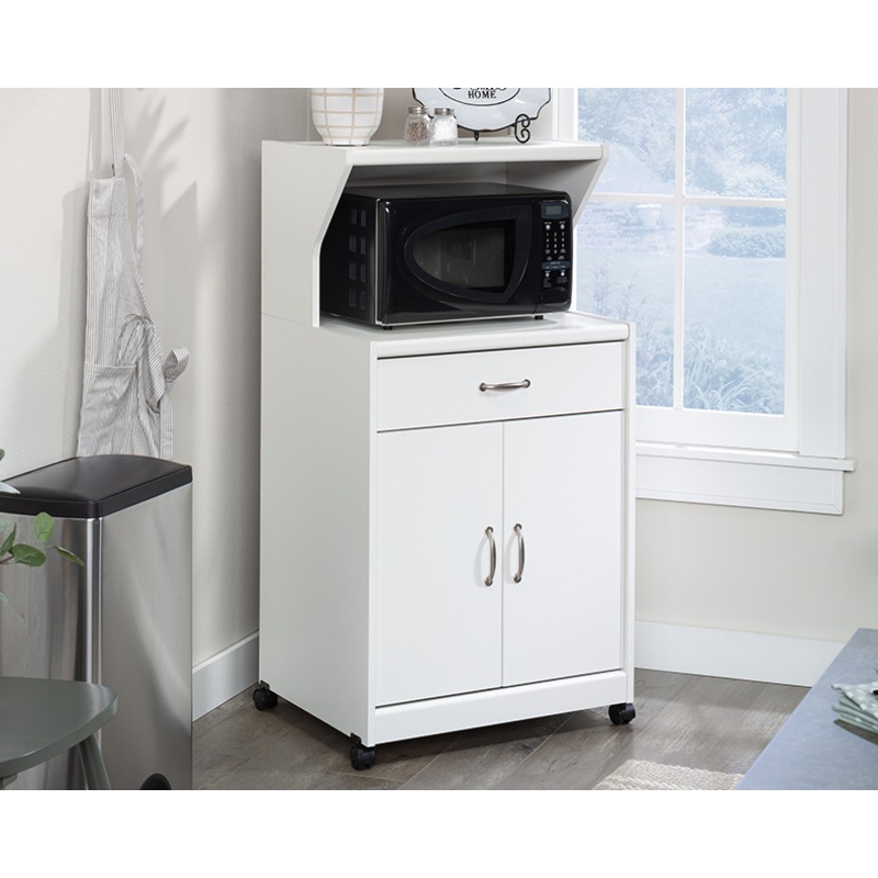 Sauder Select Microwave Kitchen Cart Soft White (431245)  Sauder