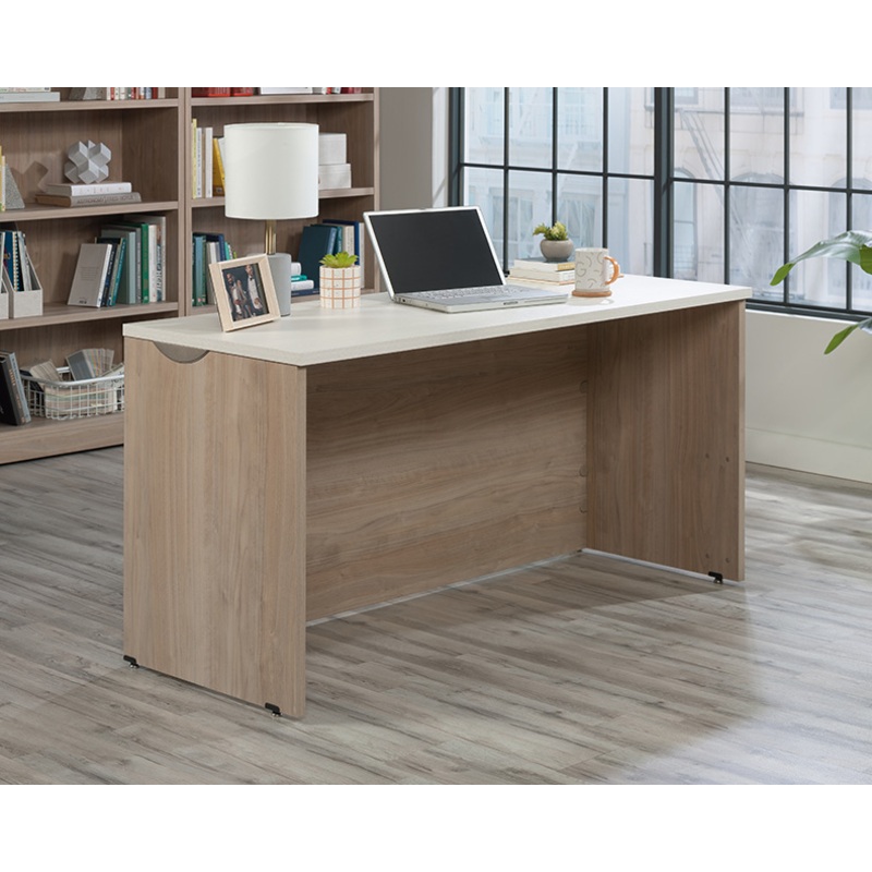 Via Credenza Desk Harvest Walnut/Diva White (441405)  Sauder