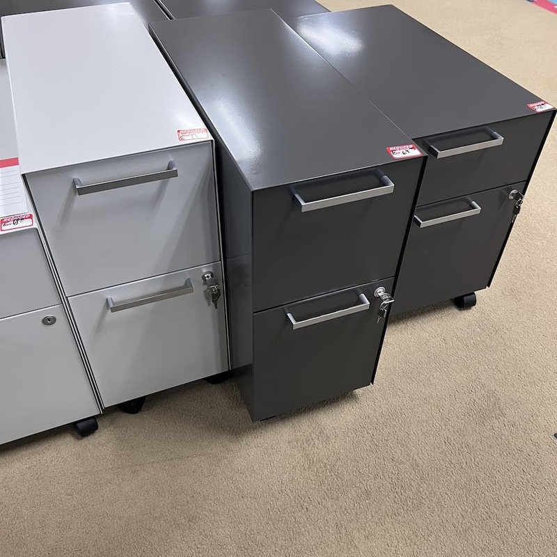 10″ W x 26″ H Hon Grey Metal Skinny Vertical Pedestal File – Box/File Office Furniture Liquidations