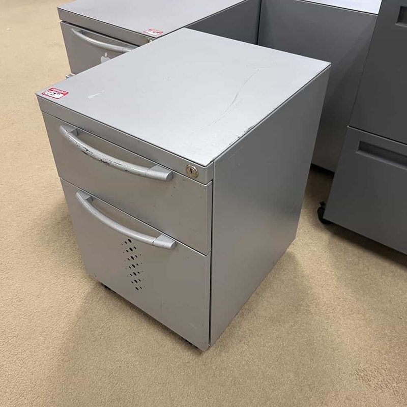 15″ W x 21″ H Haworth Grey Metal Mobile Vertical Pedestal File – Box/File Office Furniture Liquidations