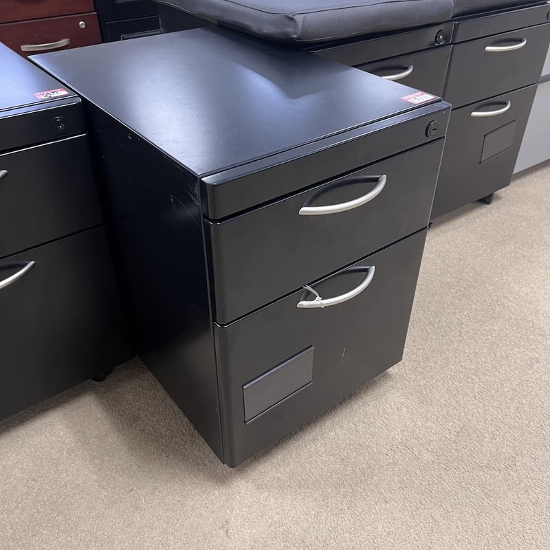 15″ W x 21″ H Herman Miller Black Metal 2 Drawer Vertical File Cabinet – Box/File Office Furniture Liquidations