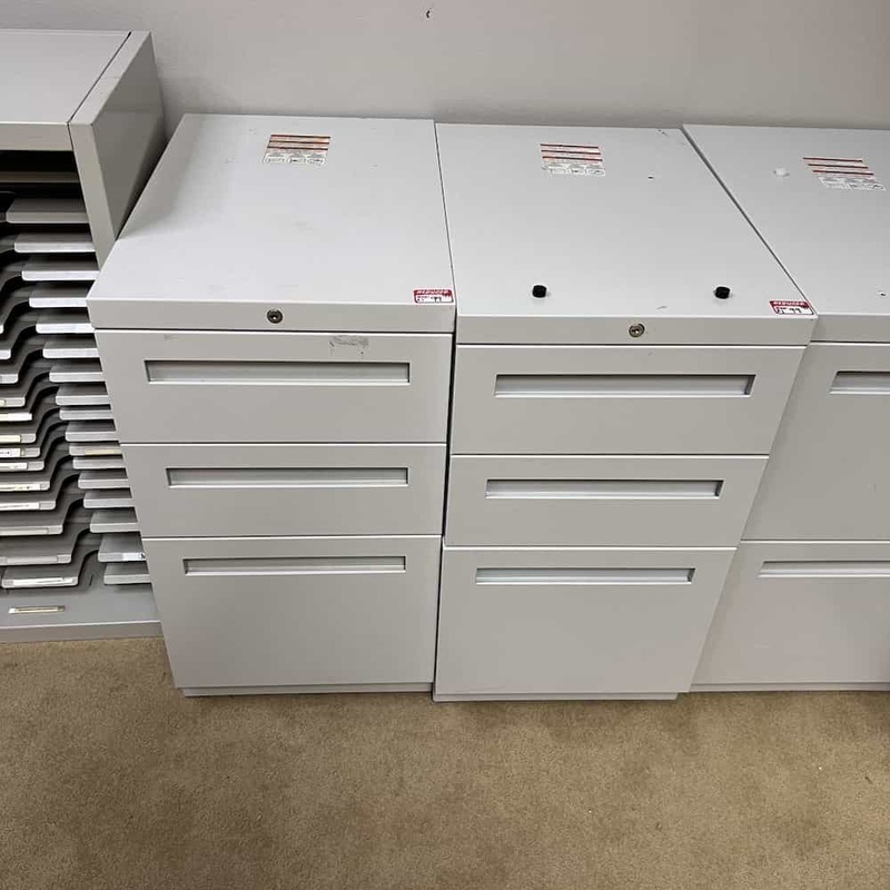 15″ W x 28″ H Allsteel White Metal Vertical Pedestal File – Box/Box/File Office Furniture Liquidations