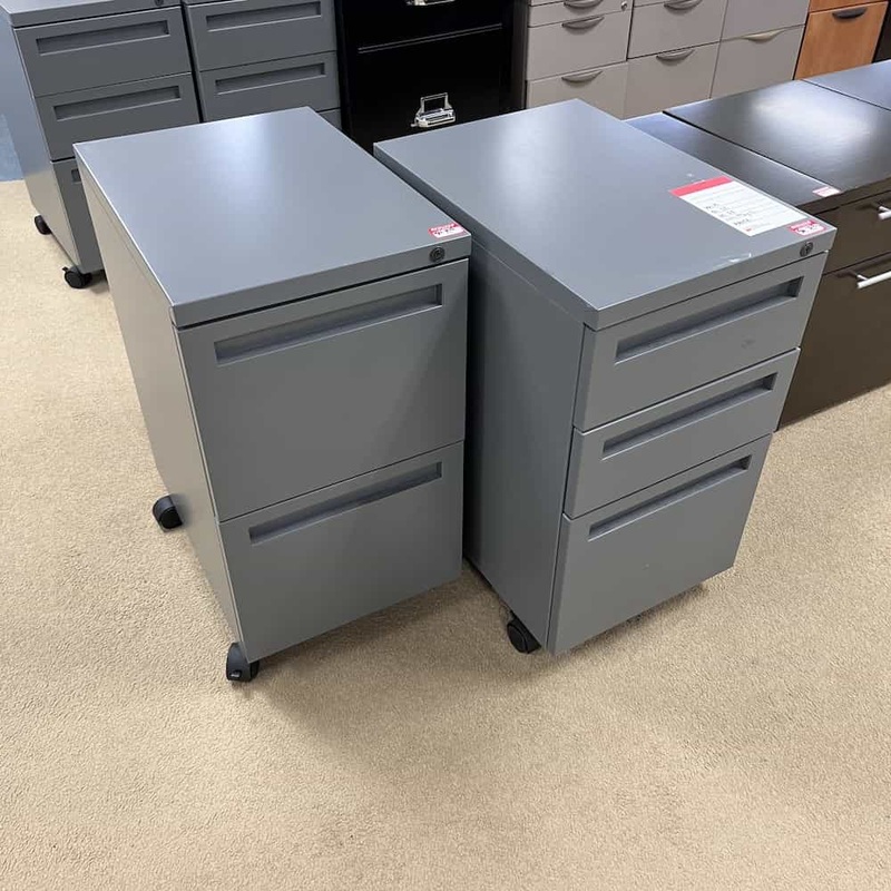 15″ W x 28″ H Gray Metal Rolling Vertical File Cabinet Office Furniture Liquidations