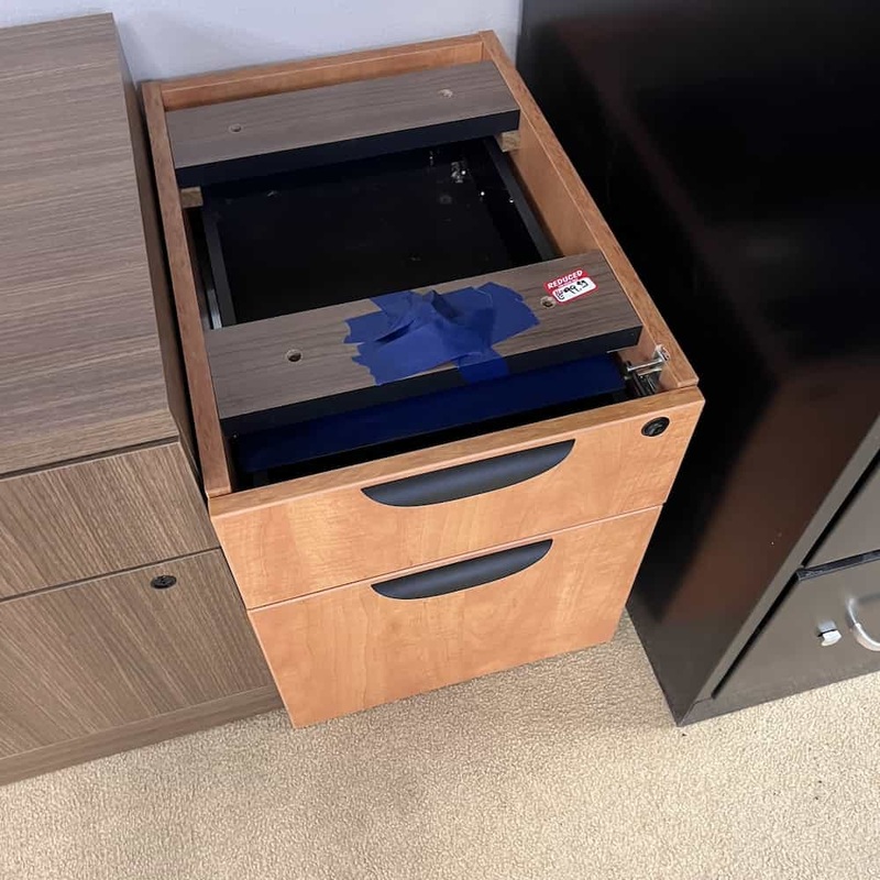 16″ Honey and Black Under Desk Vertical File – Hanging Box/File Office Furniture Liquidations
