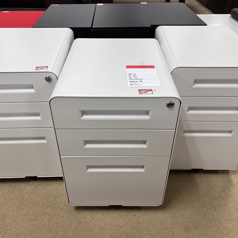16″ W x 24″ H White Metal Rolling Vertical Pedestal File – Box/Box/File Office Furniture Liquidations