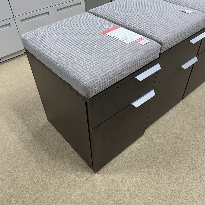 16″ W x 25″ H Paoli Espresso and Grey Mobile Vertical Pedestal File – Box/File Office Furniture Liquidations
