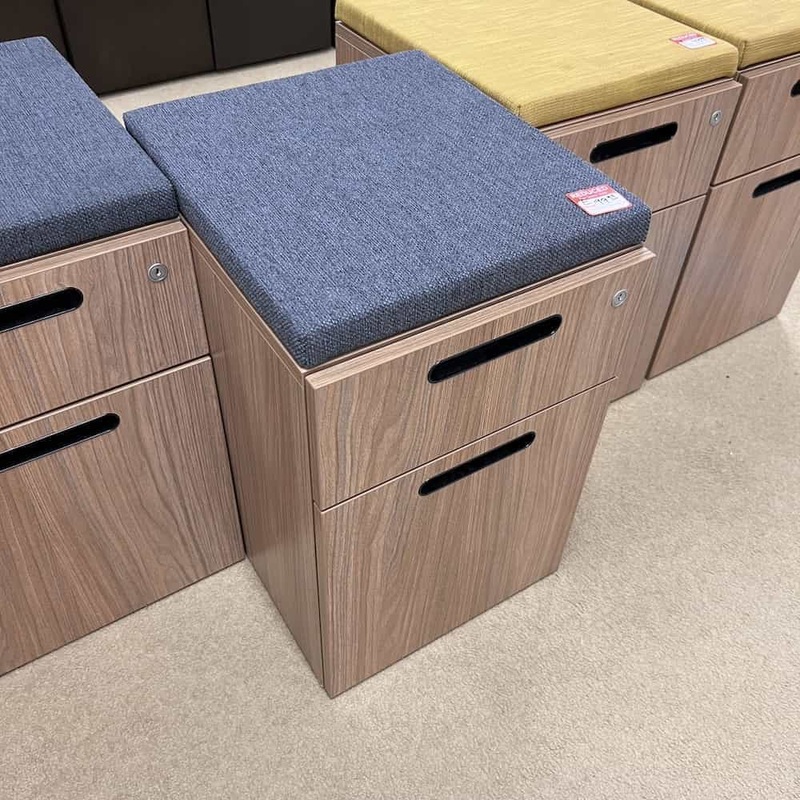 16″ W x 25″ H Teknion Walnut and Grey Rolling Vertical Pedestal File – Box/File Office Furniture Liquidations