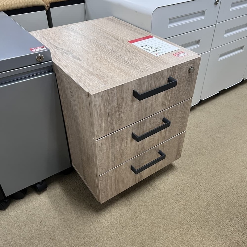 16″ x 20″ H Distressed Brown and Black Rolling Vertical Pedestal File – Box/Box/Box Office Furniture Liquidations