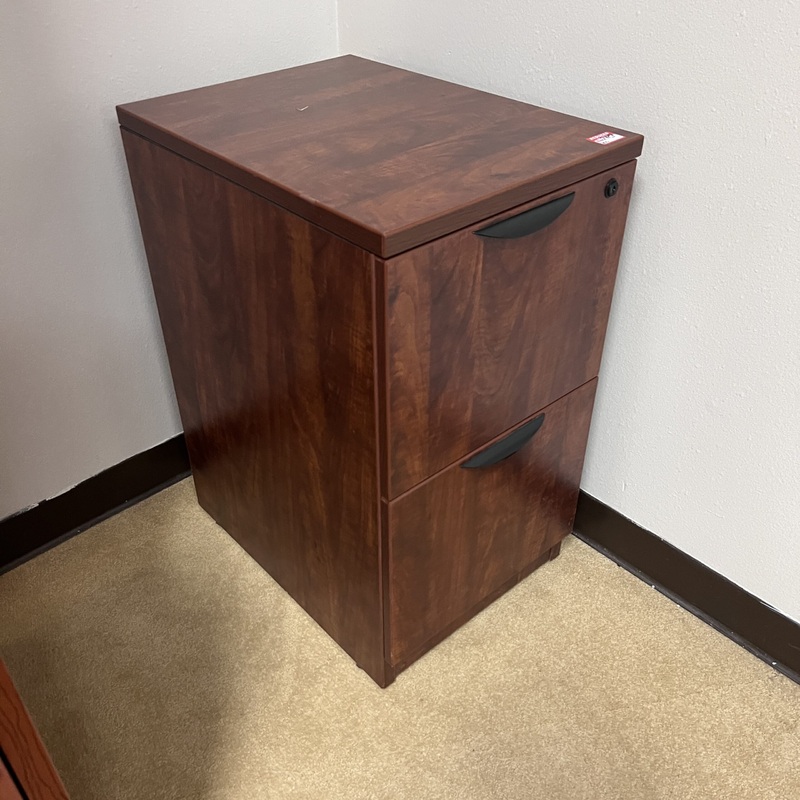 16″ x 29″ H Cherry and Black Vertical Pedestal File – File/File Office Furniture Liquidations
