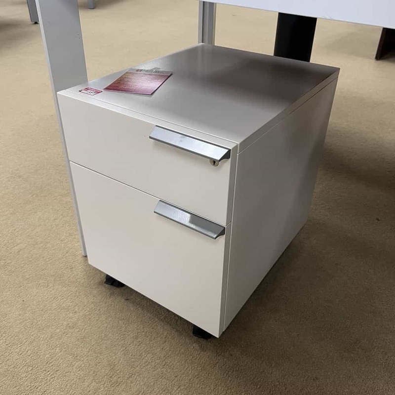 21″ High Allsteel White Rolling Vertical Pedestal File – Box/File Office Furniture Liquidations