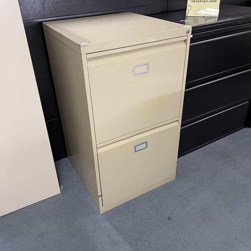 23″ W x 41″ H Safco Tan Metal 2 Drawer Master File Cabinet Office Furniture Liquidations