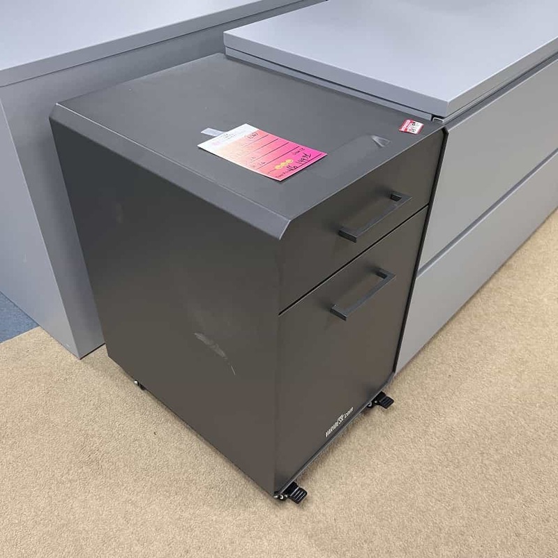 26″ High VariDesk Grey Metal Rolling Mobile Pedestal File – Box/File Office Furniture Liquidations