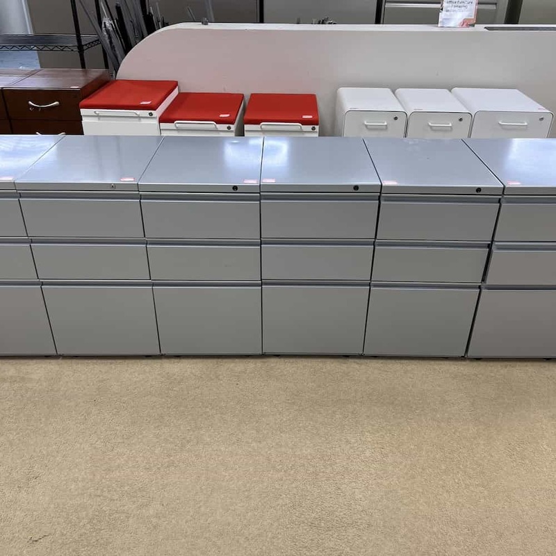 27″ High Herman Miller Grey Metal 3 Drawer Vertical File Office Furniture Liquidations