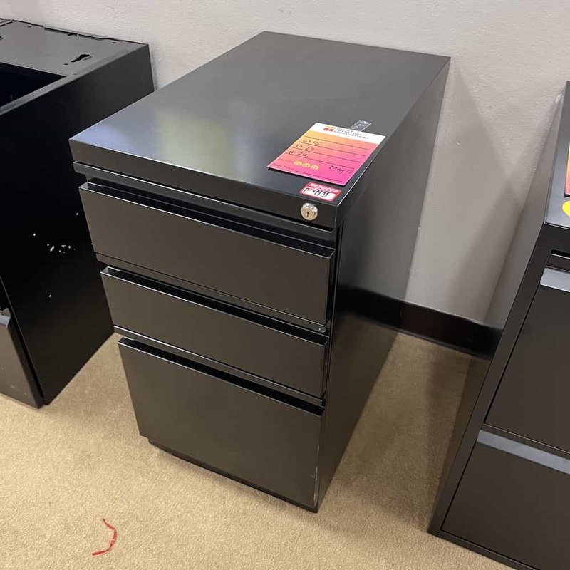 28″ H x 15″ W Black Metal Vertical 3 Drawer File Cabinet – Box/Box/File Office Furniture Liquidations