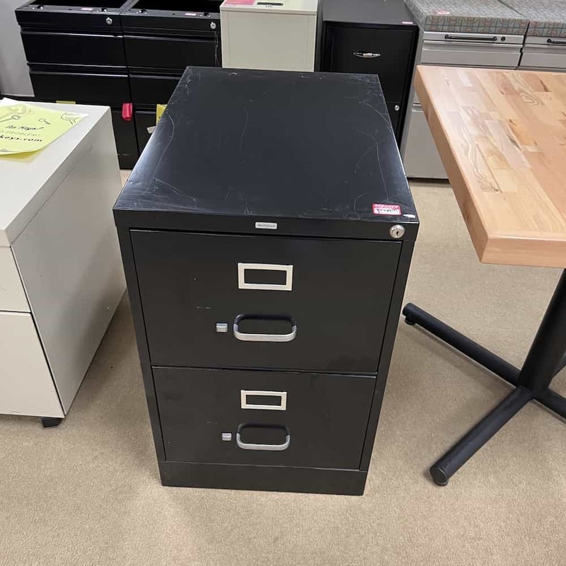 29″ High Black Metal Vertical 2 Drawer File Cabinet – File/File Office Furniture Liquidations
