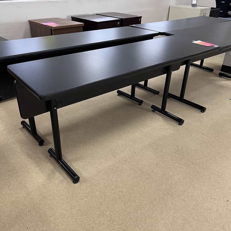60″ x 18″ Black Training Table Desk with Privacy Panel Office Furniture Liquidations