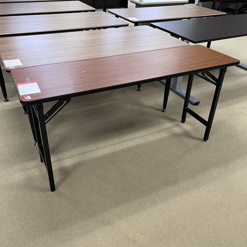 60 x 18″ Cherry and Black Rectangle Folding Table Office Furniture Liquidations