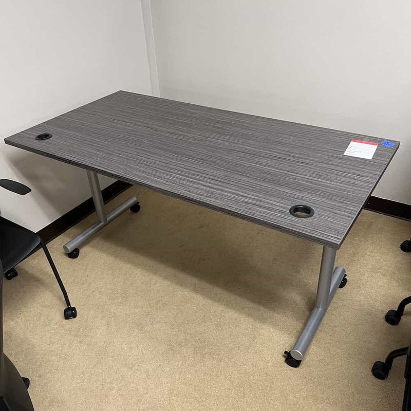 60″ x 30″ Grey Training Table Flip Top on Wheels Office Furniture Liquidations
