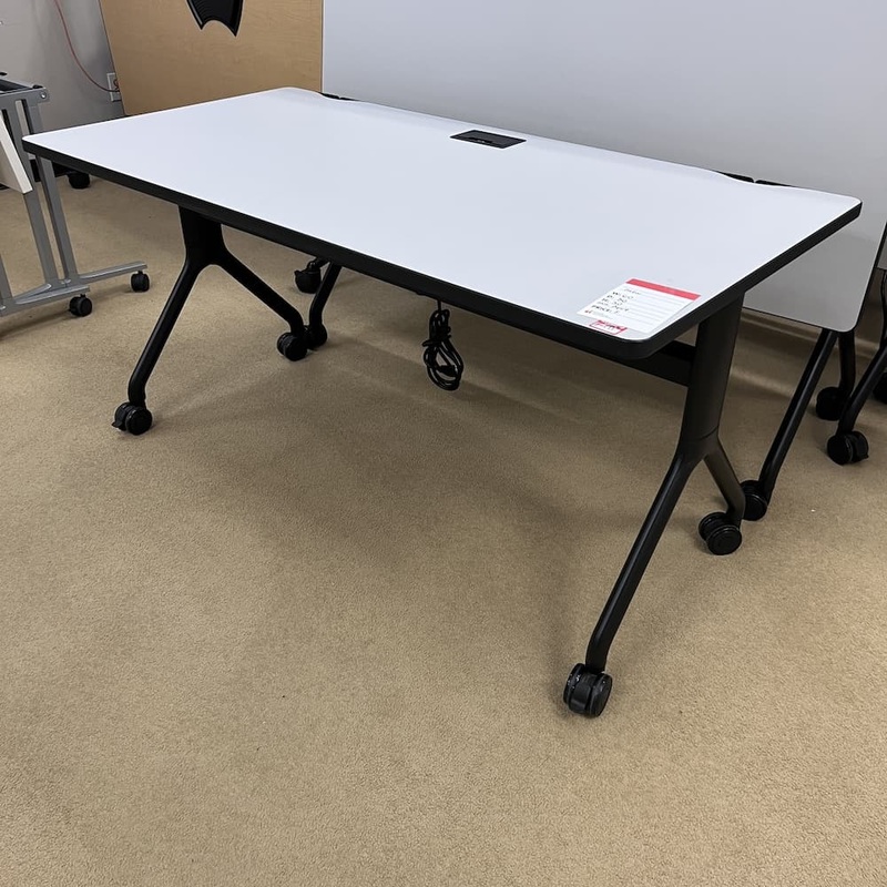 60″ x 30″ Safco Light Grey and Black Training Table – Roll, Flip, Nest Office Furniture Liquidations
