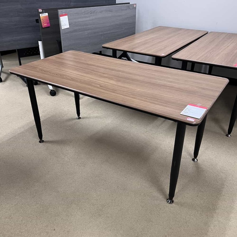 60″ x 30″ Walnut and Black Training Table Office Furniture Liquidations